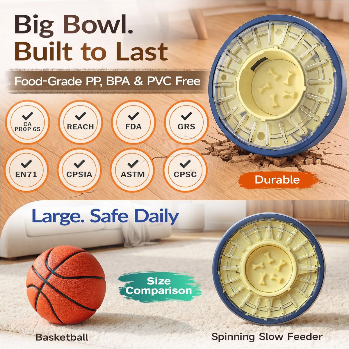 KADTC Adjustable 5-60 Min Slow Feeder Dog Bowl & Puzzle Feeder Anti-Gulping