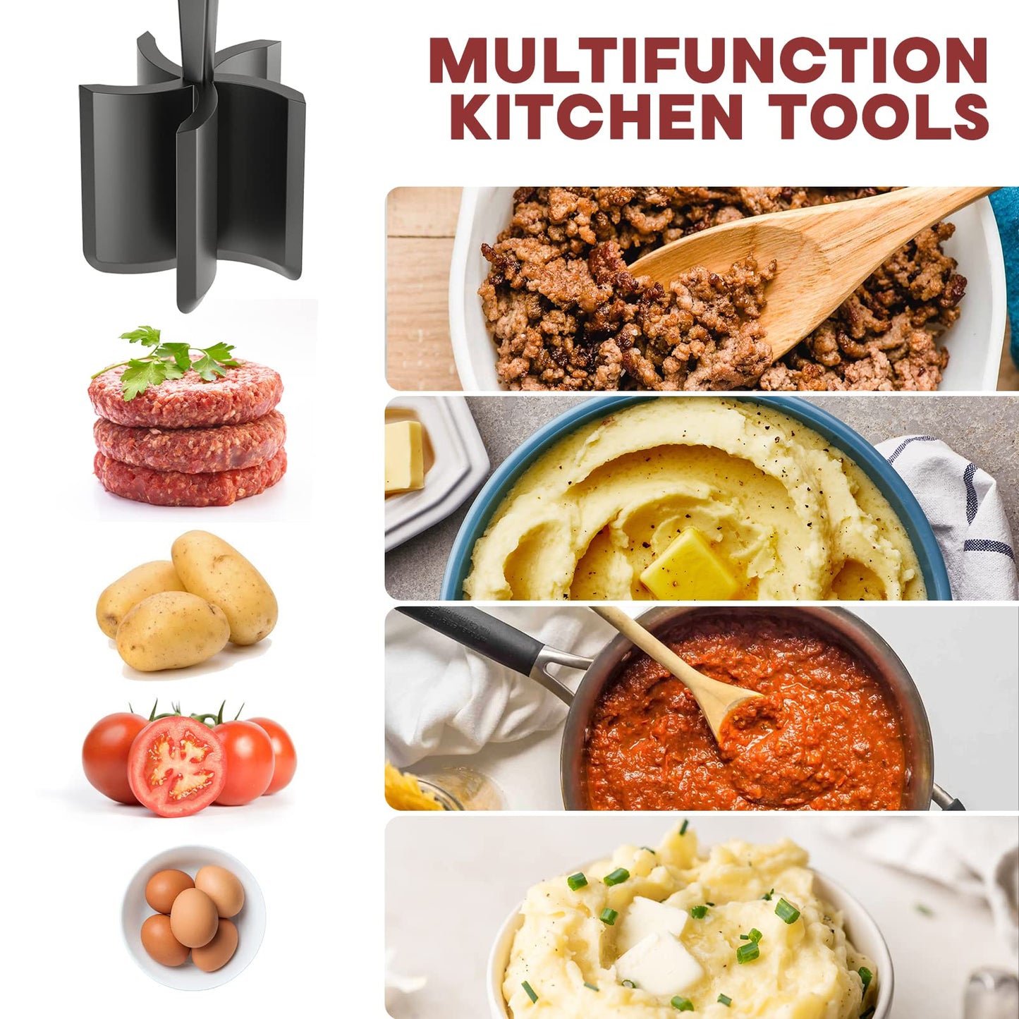 PGYARD Meat Chopper Hamburger Grinder, Kitchen Smasher for Ground Beef