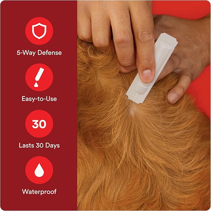 Ultra Flea and Tick Prevention for Dogs - Dog and Puppy Treatment and Control - Mosquito Repellent - XL, Fast Acting Waterproof Topical Drops, 6 Month Supply