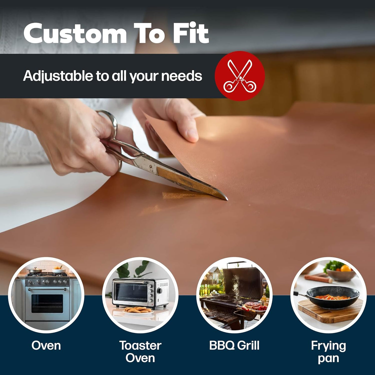 Cooks Innovations Non-Stick Oven Protector Mat - 2 Heavy Duty Nonstick Rack Liners to Protect Convection, Electric, Gas & Microwave Ovens - BPA & PFOA Free Heat Resistant Baking Mat