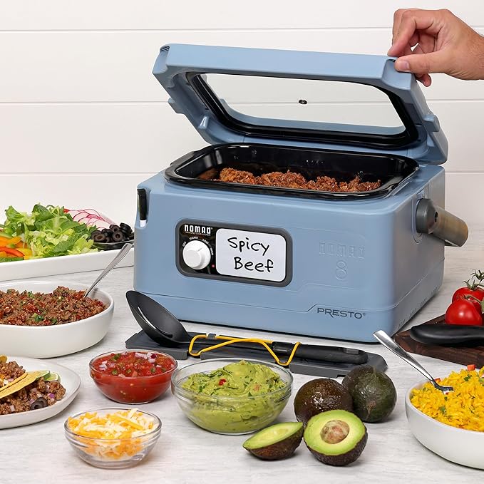 Presto 06017 8-Quart Nomad Traveling Slow Cooker, Blue