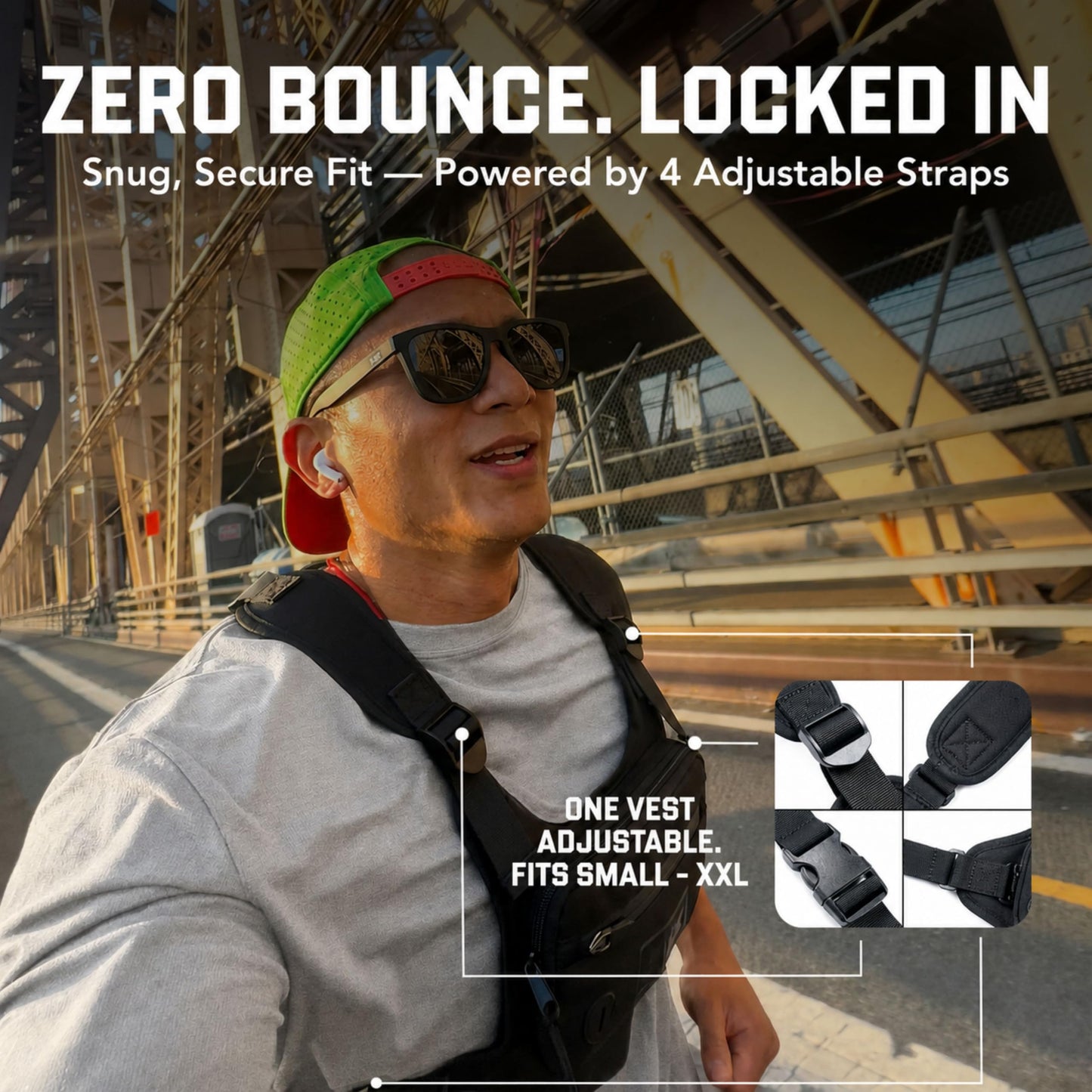 MVRK Water Resistant Running Vest Chest Pack, Phone Holder for Running, Lightweight Training Pack with Extra Storage & Reflective Detail