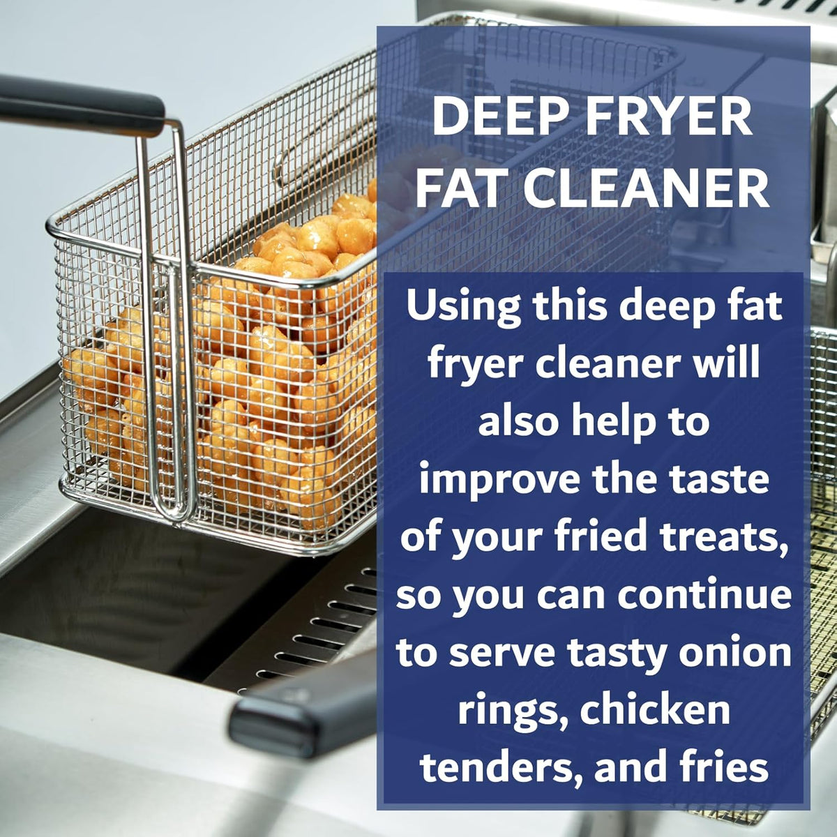 Fry-Whiz Deep Fryer Cleaner, Deep Fryer w/Basket Cleaner, Fryers Boil Out Powder for Cleaning Commercial Fryers, Removes Carbon, Grease, Food Stain, Rust, Cleaning Supplies for Food Service(1-Gallon)