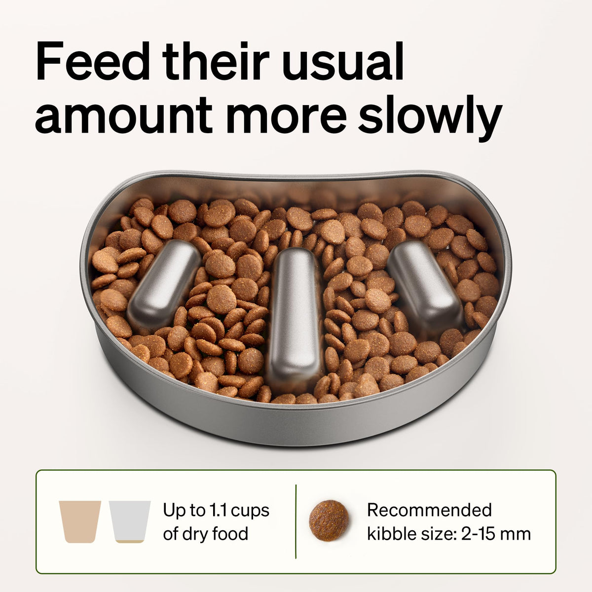 PETLIBRO Slow Feeder Bowl for Small Dogs & Cats, 1.125 Cup— Anti-Gulp Stainless Steel Dog & Cat Bowl, Helps Reduce Risk of Bloat, Dishwasher Safe — Compatible with PETLIBRO Camera Automatic Feeder