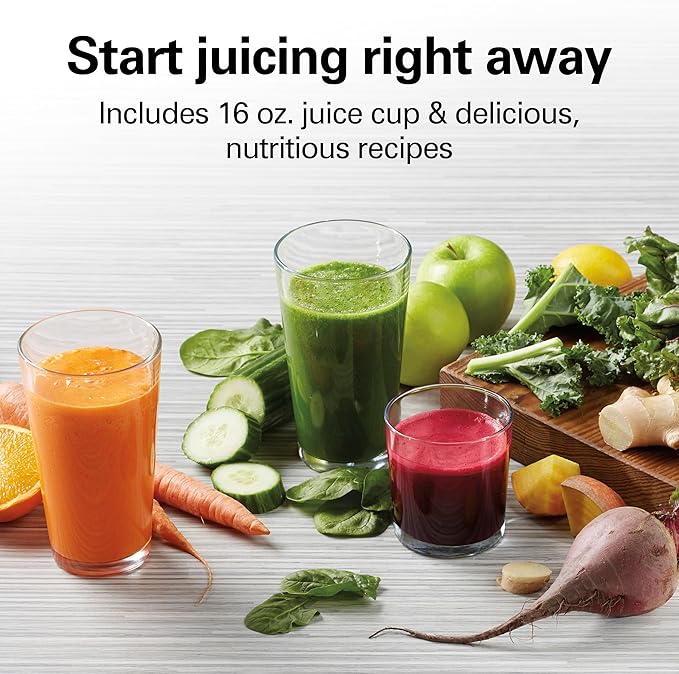 Hamilton Beach Juicer Machine, Big Mouth 3” Feed Chute for Whole Fruits and Vegetables, Easy to Clean, Centrifugal Extractor, Vegetable & Fruit Juicer, BPA Free, 800W Motor, Stainless Steel