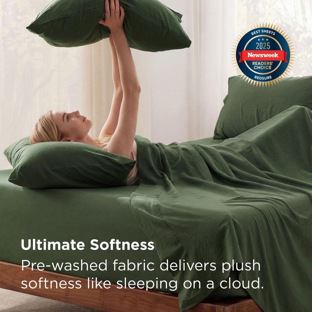 Bedsure Deep Pocket Queen Sheets, 6 Piece, Prewashed Ultra-Soft, 18-inch