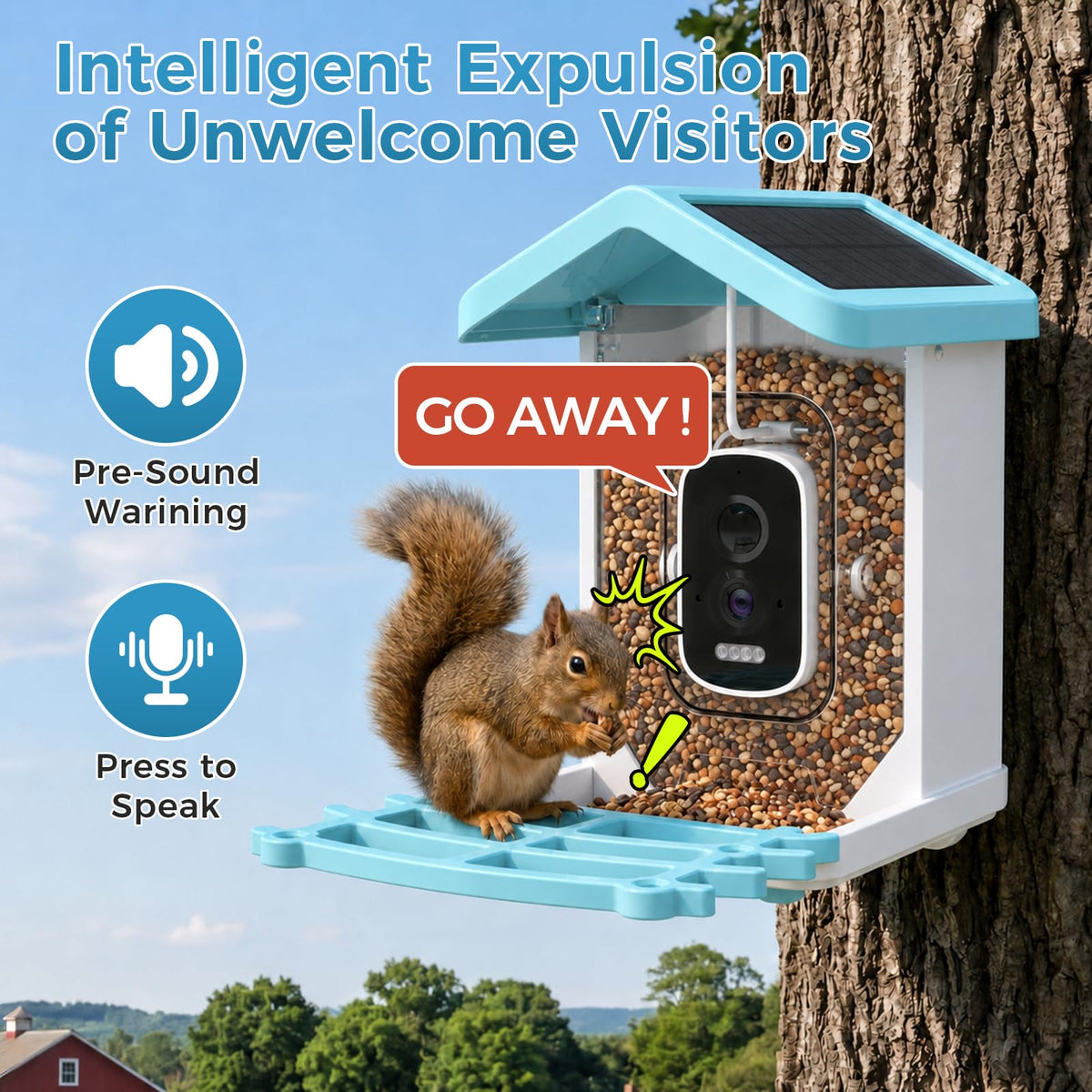 Smart Bird Feeder with Camera Integrated Solar Roof, Bird House with Camera