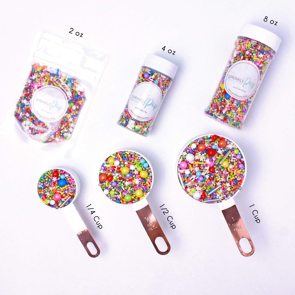 Sprinkle Pop Birthday Present Sprinkle Mix| Rainbow Confetti Sprinkles| Colorful Birthday Confetti Sprinkles Made in USA for Decorating Cake Cupcakes Cookies Donuts Cookies Milkshakes Ice Cream, 4oz