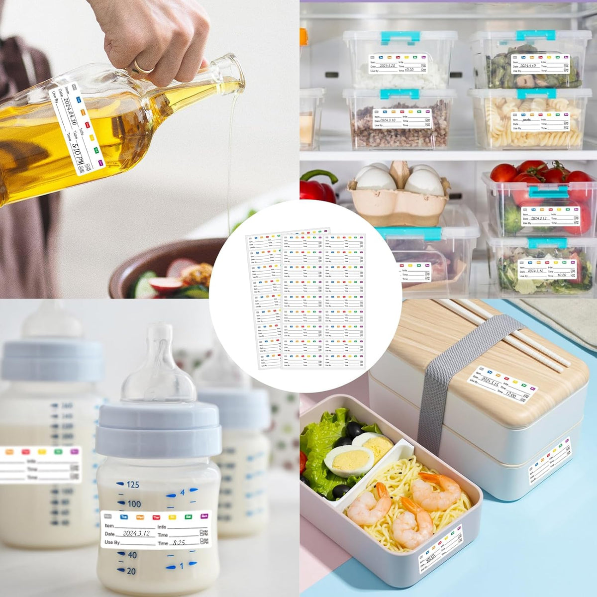 STARLIBOO Removable Multicolor Labels, Blank Stickers for Food Containers, 1x3 Inch, Waterproof, Easy Peel Off (240 Labels)