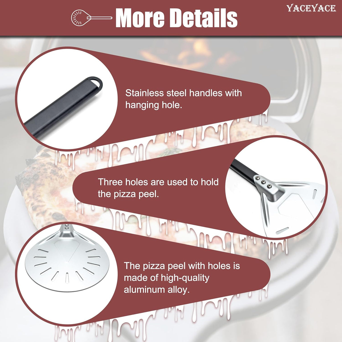 Pizza Turning Peel, 8-inch Metal Pizza Turner, Aluminum Turning Peel
