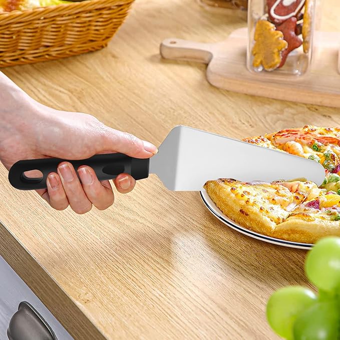 20 Pcs Pizza Spatula Pie Server, 10 Inch Stainless Steel Cake Server Spatula Non Slip Easy to Grip, Triangular Spade Spatulas with Plastic Handle for Desserts Pizza Pie Cake Biscuit