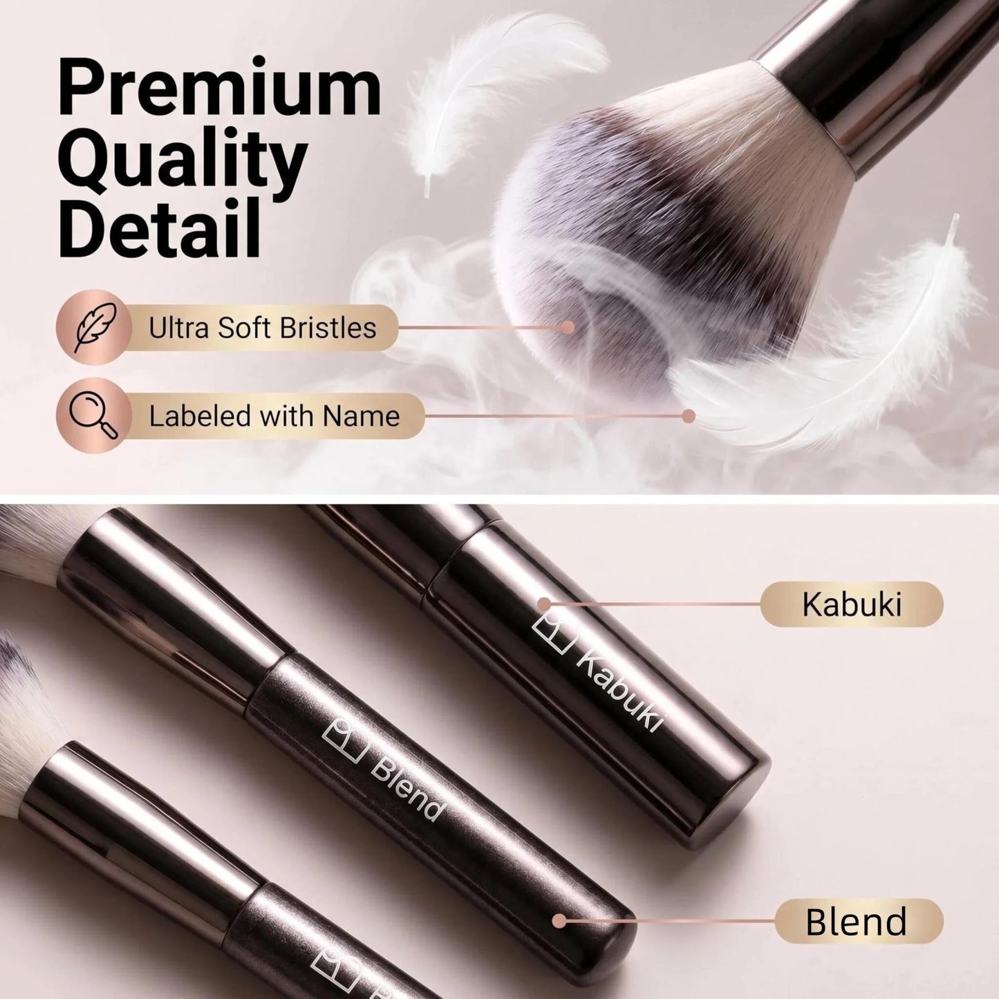 Professional Makeup Brush Set with Travel Case, 20 PCS Synthetic
