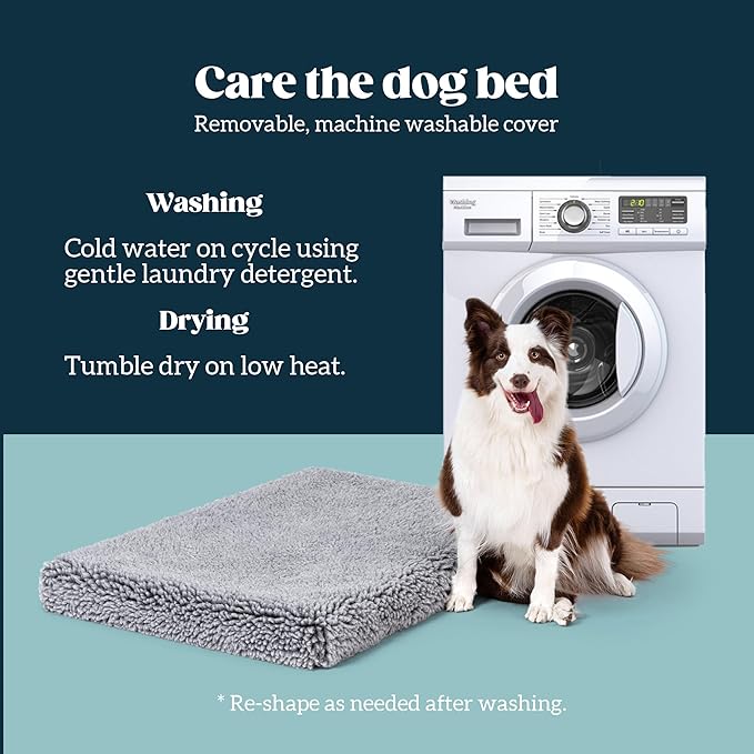 Stoutwool 4" Indestructible Dog Bed - Orthopedic Chew Proof Dog Crate Pad - Fluffy Kennel Mat for Aggressive Chewers - Ideal for Large Breeds & Fits 42-Inch Crate - 41"x27", Charcoal