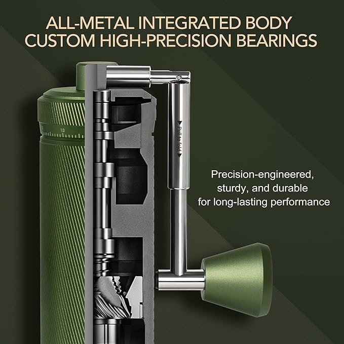 TIMEMORE S3 Manual Coffee Grinder with External Adjustment and Stainless Steel Patented Burr，Hand Coffee Grinder High Presicion Premium Expresso Coffee Grinder Chestnut S3 - Green