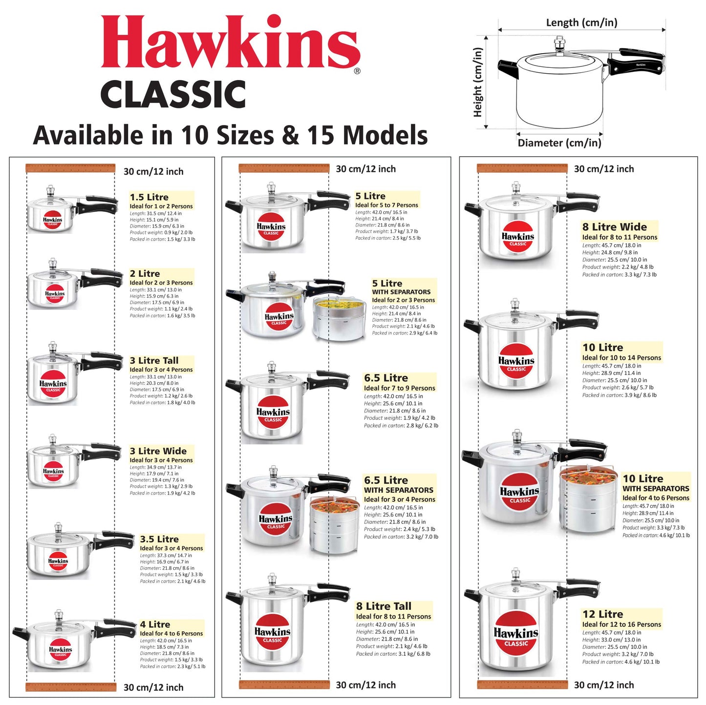 Hawkins 4 Litre Classic Pressure Cooker, Best Inner Lid Cooker, Silver (CL40)