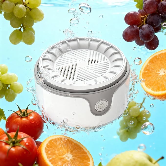Fruit and Vegetable Washing Machine,Waterproof Fruit and Vegetable Cleaner, Latest Titanium Electrolysis Purification Wireless Charging Suitable for Washing Fresh Produce