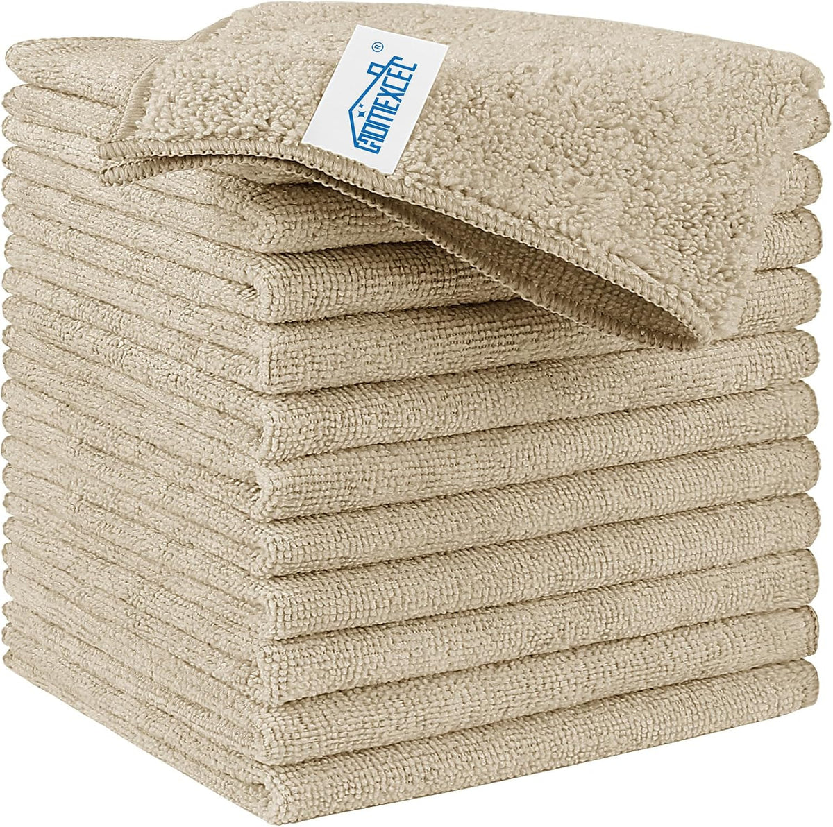 HOMEXCEL Brown Microfiber Cleaning Cloth, 12 Pack Premium Microfiber Towels for Cars, Lint Free, Scratch-Free, Highly Absorbent, Reusable Cleaning Rags for Car, Household, Kitchen, Window, 11.5"X11.5"