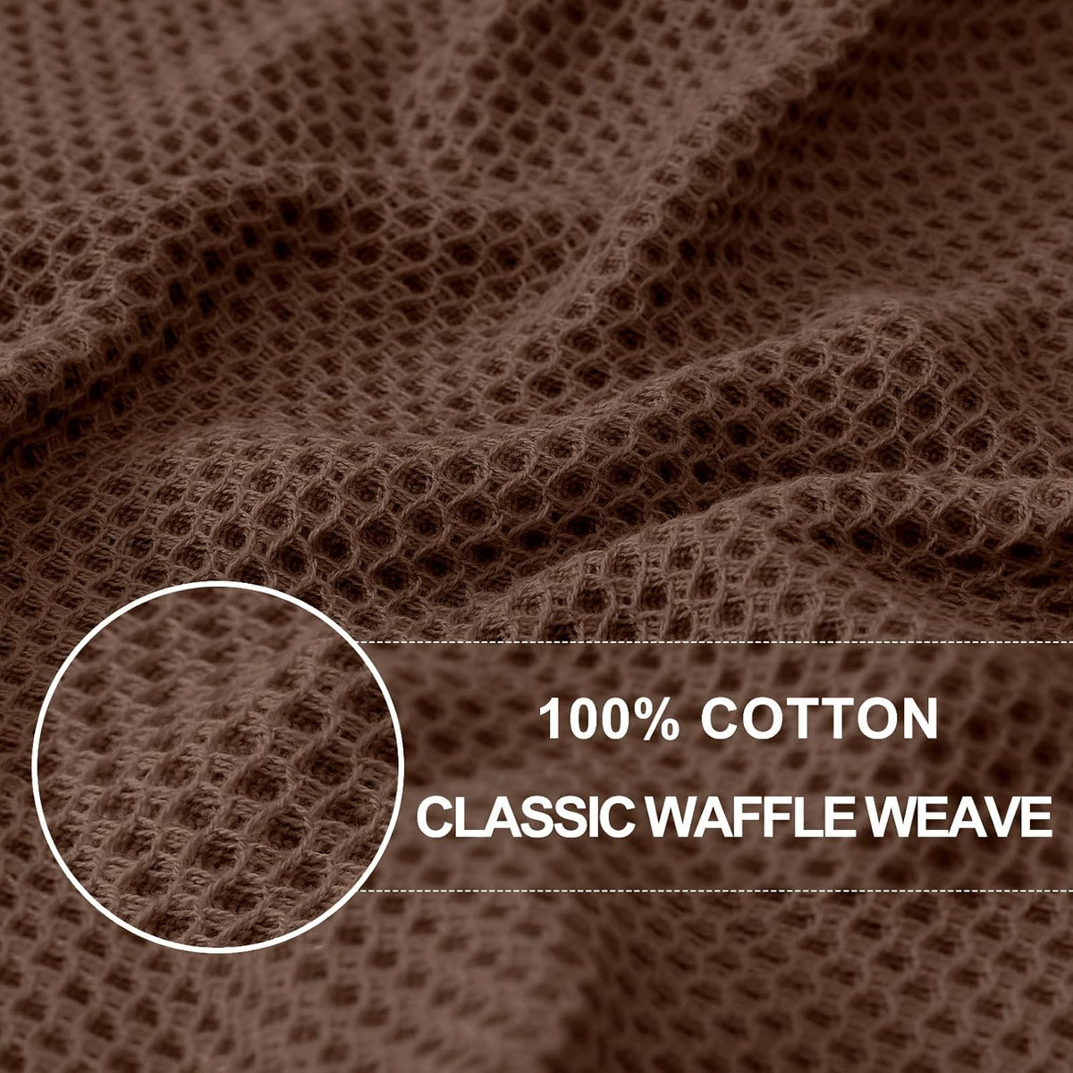 Homaxy 100% Cotton Waffle Weave Kitchen Dish Cloths, Ultra Soft Absorbent Quick Drying Dish Towels, 12 x 12 Inches, 6-Pack, Coffee