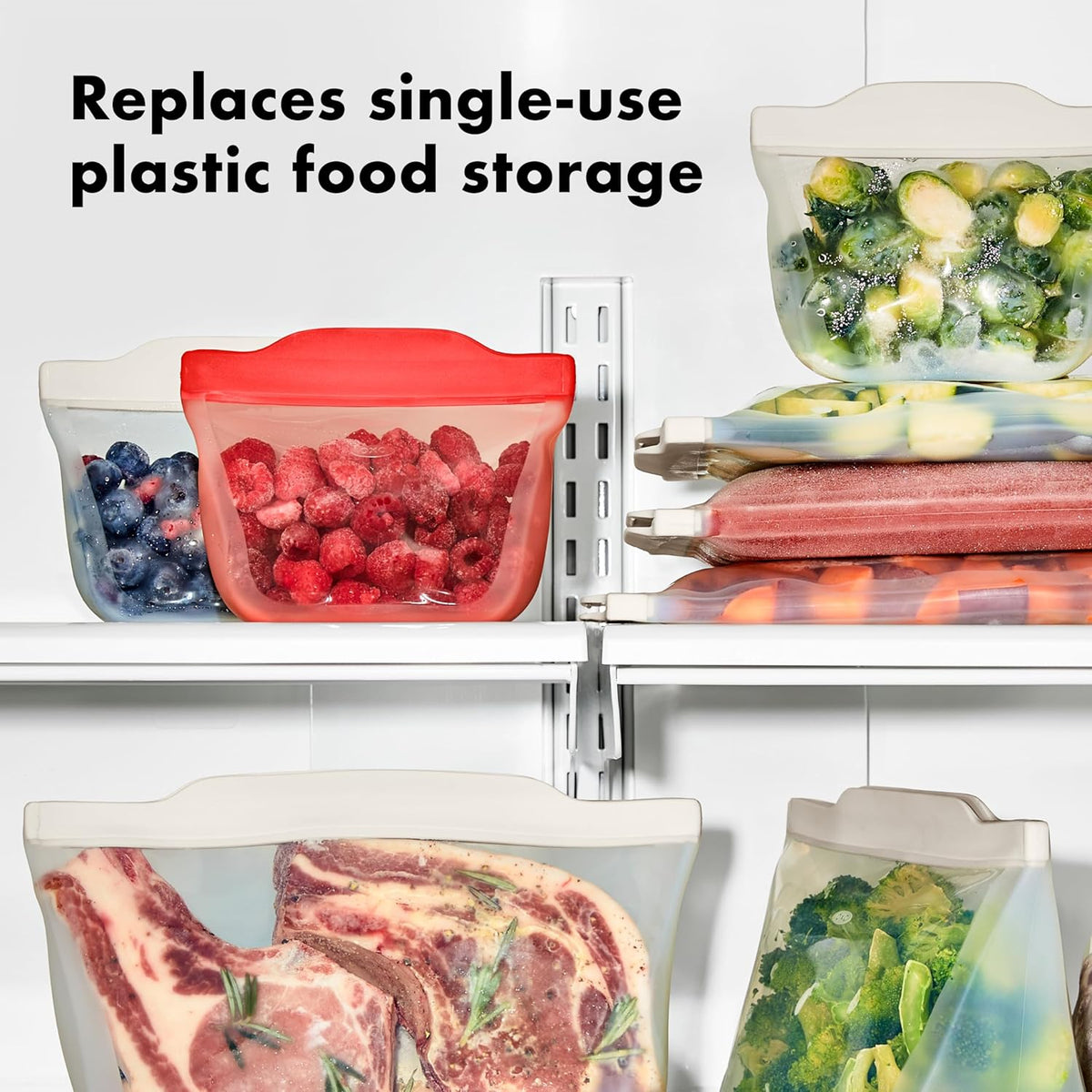 OXO Good Grips Silicone Reusable Bag – Sandwich Bag (28 oz) - Lagoon