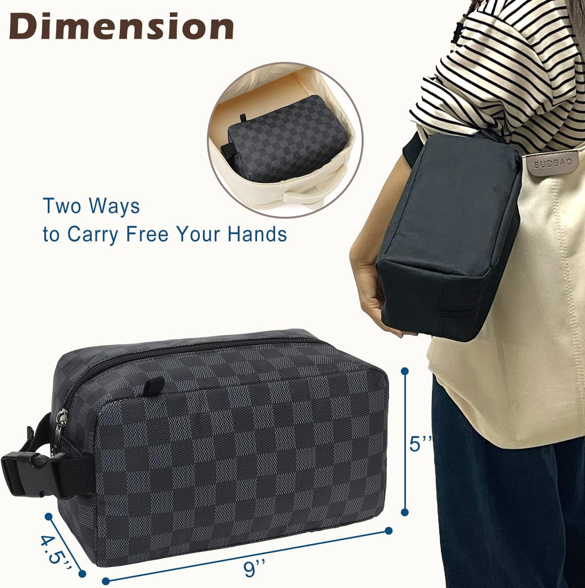 FlowFly Small Insulated Lunch box Portable Soft Bag Mini Cooler Thermal Meal Tote Kit with Buckle for Work, PlaidWithBuckle