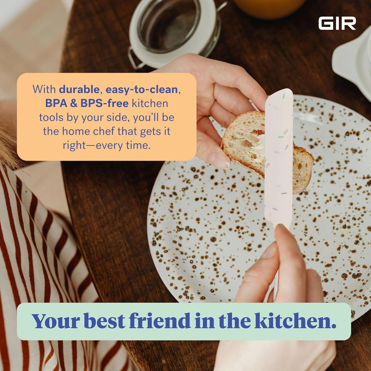 GIR: Get It Right Silicone Spreader Spatula - Silicone Butter Spreader - Food Grade Scraper - BPA & BPS Free - Baking Supplies - Home & Kitchen Gadgets - 10" x 1.10" - Sprinkles