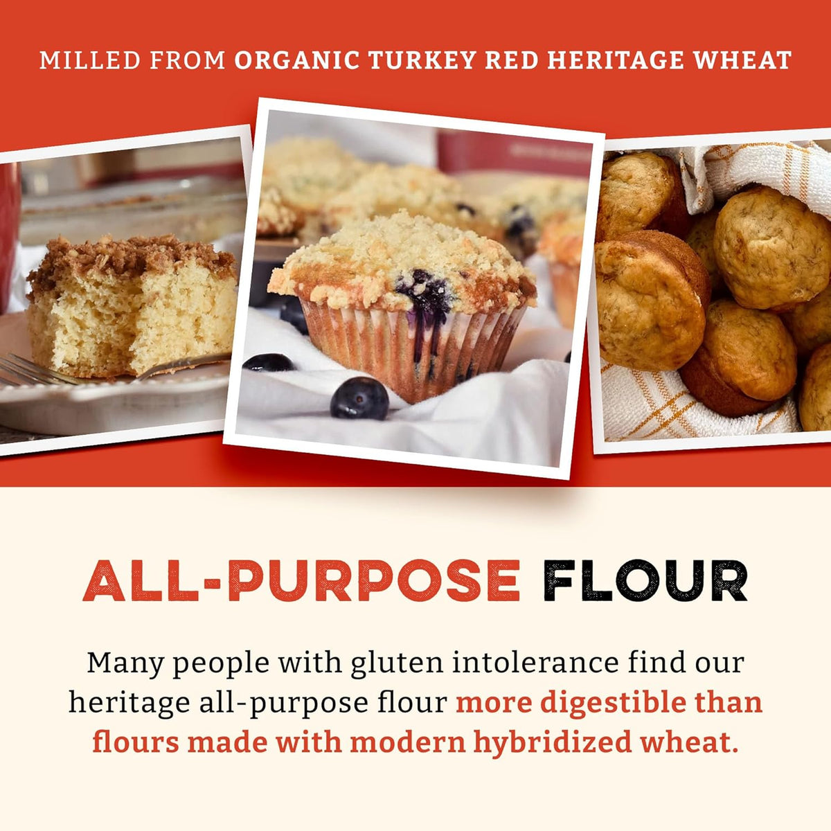 Sunrise Flour Mill Heritage Organic White Flour | USDA Organic All Purpose Flour Unbleached - Non-GMO, Kosher, Glyphosate Free, High Protein for Baking, Unbromated White Wheat (400 Ounce (Pack of 1))