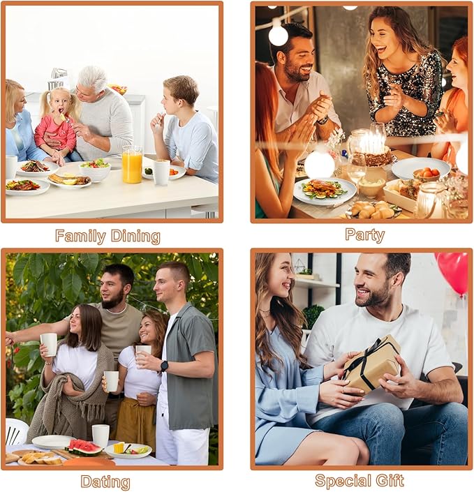 Wheat Straw Dinnerware Sets Service for 4, Unbreakable Kids Plates and Bowls Set 20 PCS, Microwave & Dishwasher Safe Dishes Set for Dinner, Kitchen, Camping, PV, Dorm - White