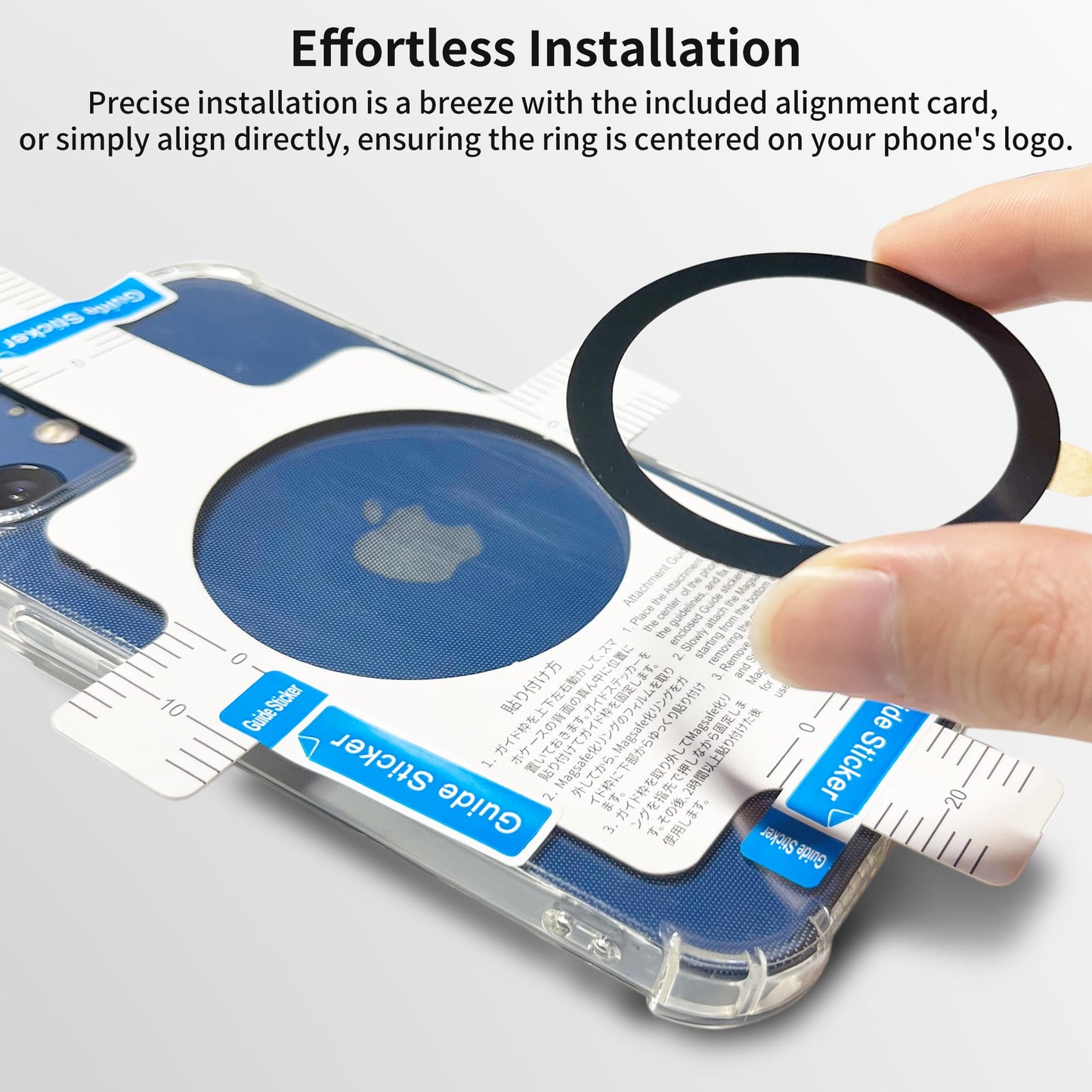 Aothey Universal Metal Rings Compatible with Magsafe Sticker,Magnetic Ring for Phone Cases & Wireless Charging, 6 Pack (2 Black,2 White & 2 Silver)