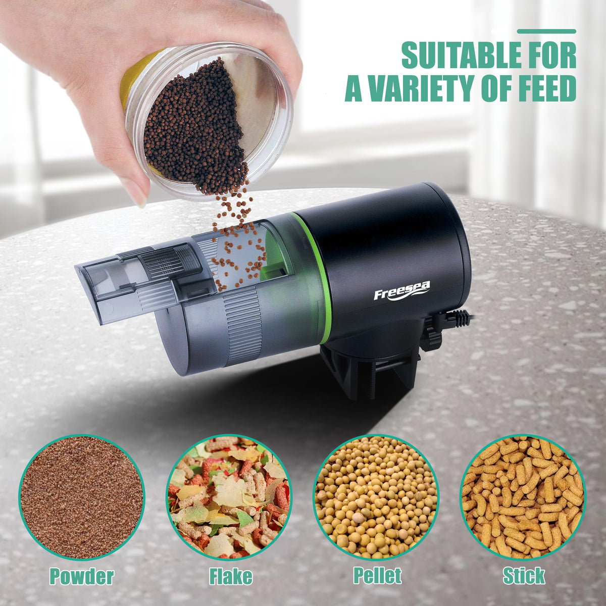 FREESEA Aquarium Automatic Fish Feeder: Programmable Dispenser