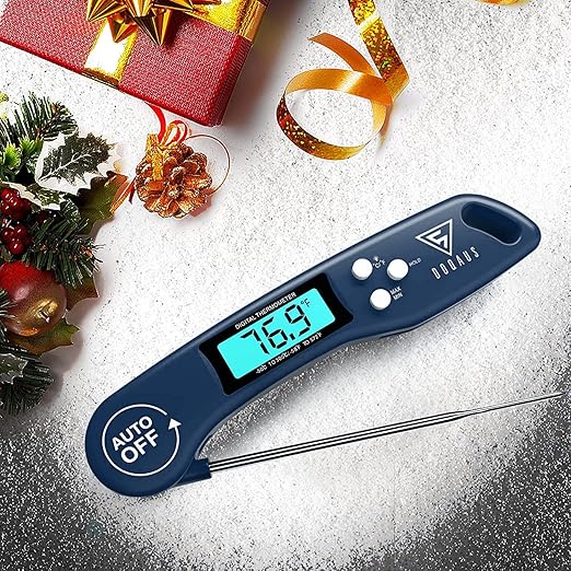 DOQAUS Digital Meat Thermometer, Instant Read Food Thermometers for Cooking, Kitchen Probe with Backlit & Reversible Display, Wide Temperature Range for Turkey, Grill, BBQ, Baking, Bread, Sourdough