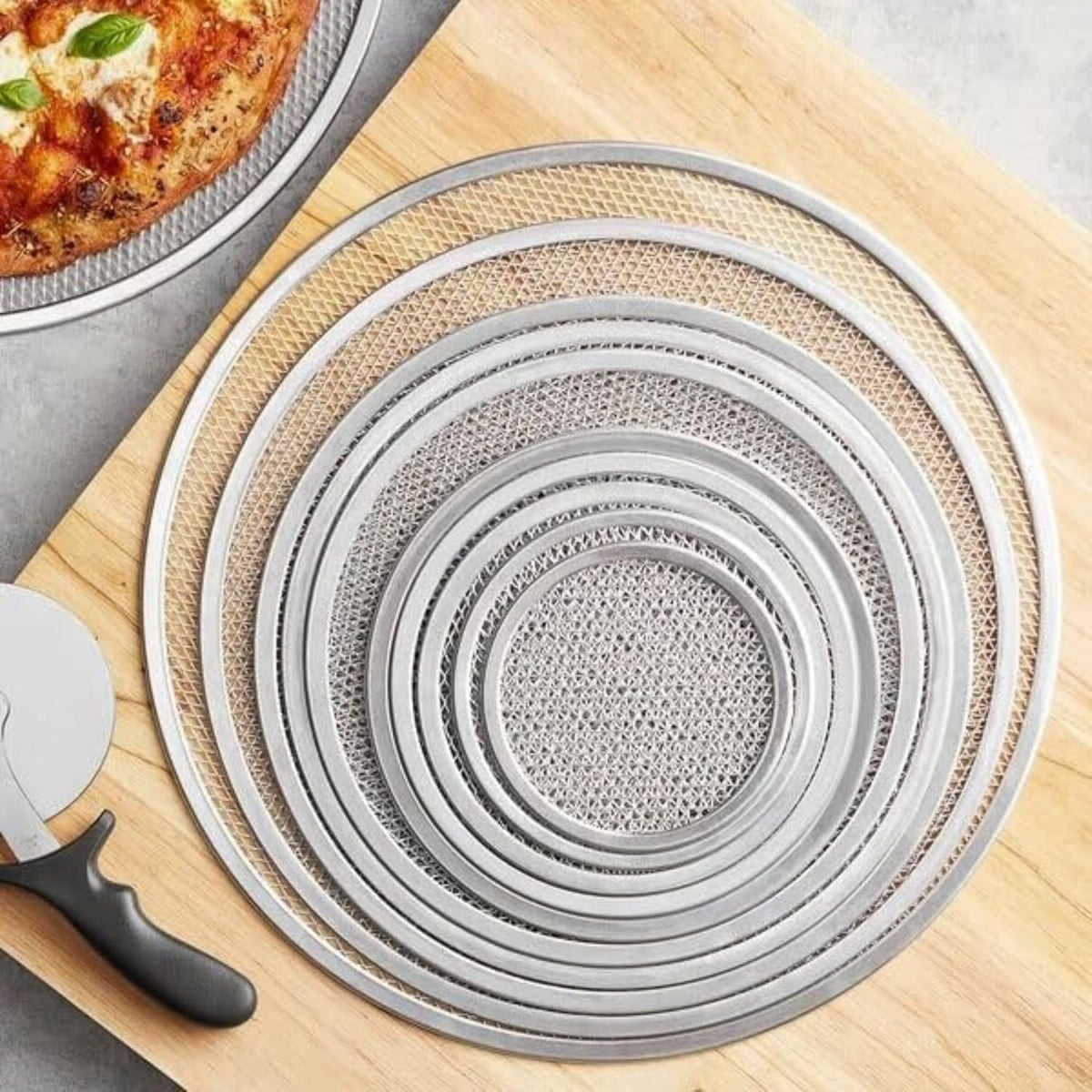7-inch Aluminum Pizza Screen | Commercial Grade Pizza/Baking Screen for Oven | Pizza Baking Tray for Home And Restaurant | Round, Aluminum, 7-inch [1PK]
