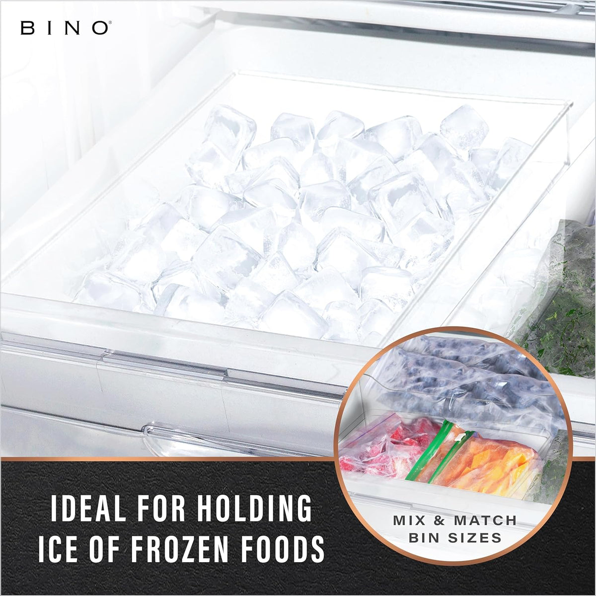 BINO | Plastic Storage Bins, X-Large | THE HANDLER COLLECTION | Multipurpose Organizer Bins | Kitchen Pantry Organizers and Storage | Clear Containers for Organizing Home | Freezer Organizer