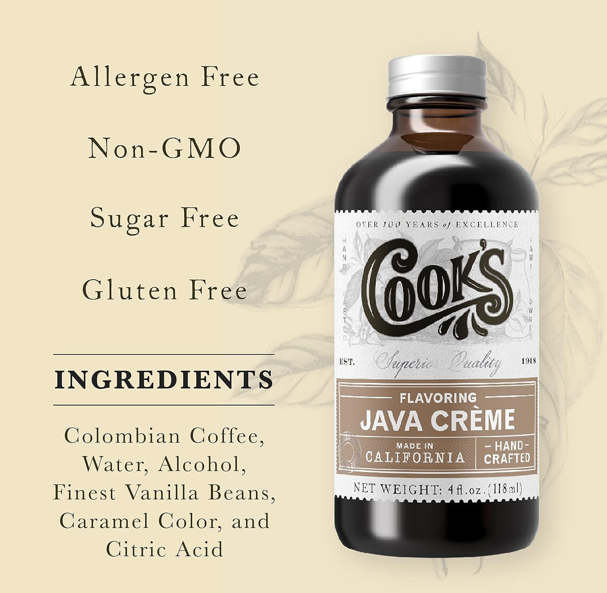 Cook's Java Creme Flavor 32 oz