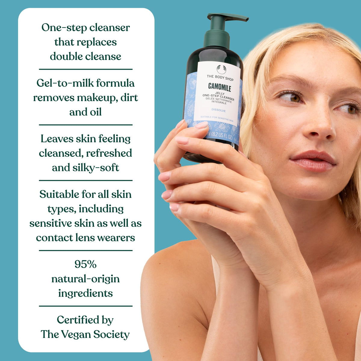The Body Shop Camomile Jelly One-Step Cleanser - For Sensitive Skin - 8.2 Fl Oz