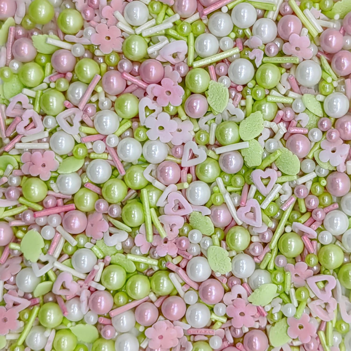 Flower Sprinkles Candy Mix Size Edible Pearls Cake Decorations Cupcake Toppers Cookie Decorating Perfect for Wedding Party Valentine Halloween Christmas Supplies 4.58OZ