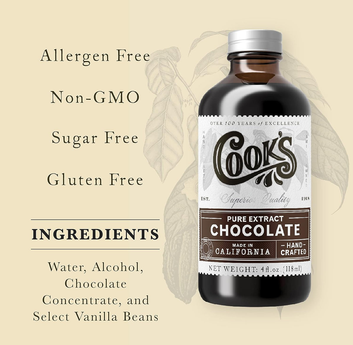 Cook's Pure Chocolate Extract 32 oz