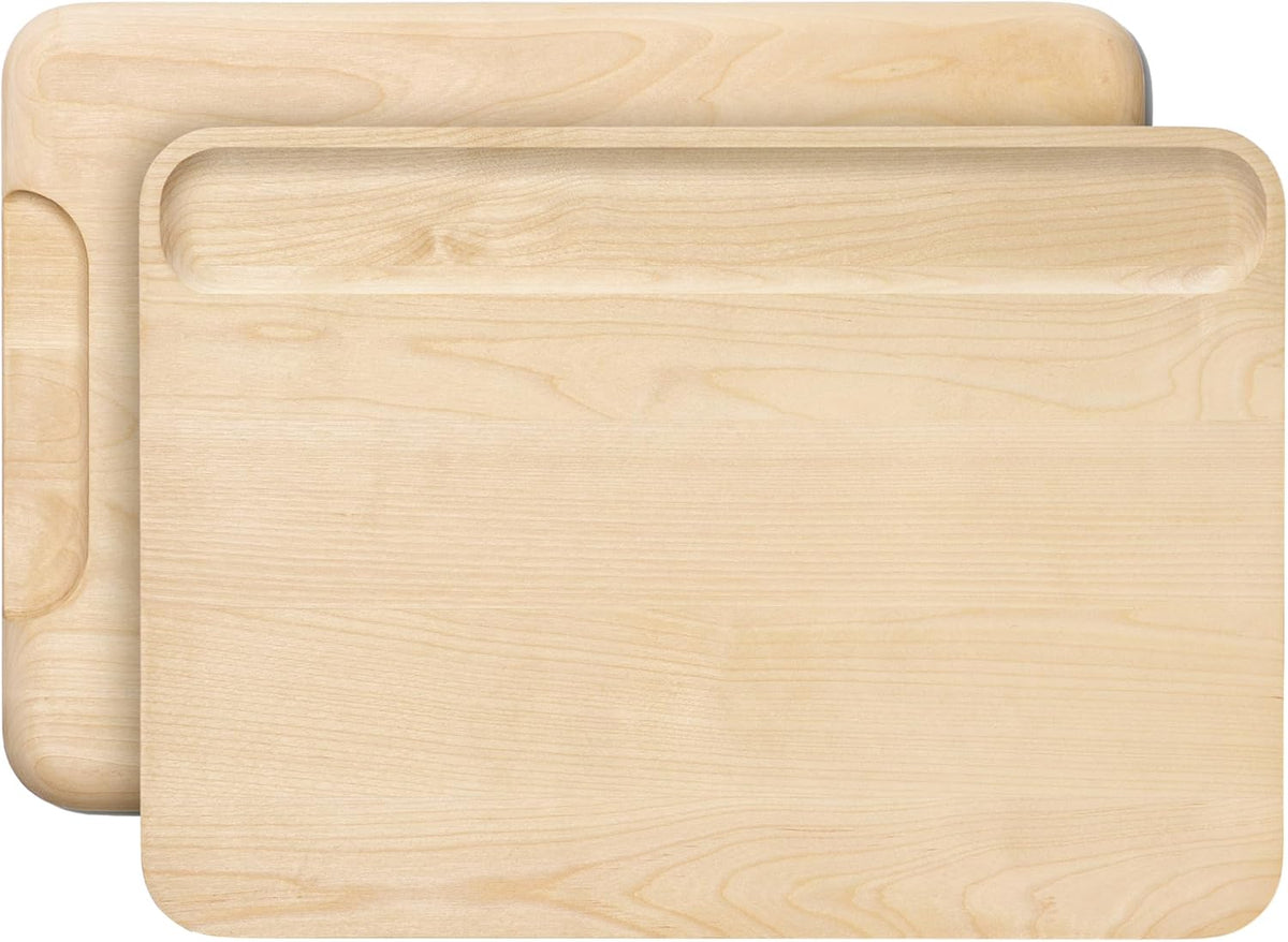 Caraway Cutting Board - Large (17 x 12”) - Double Sided Wood Cutting Board - Made From FSC-Certified Birch Wood - Food-Safe Mineral Oil & Wax Finish