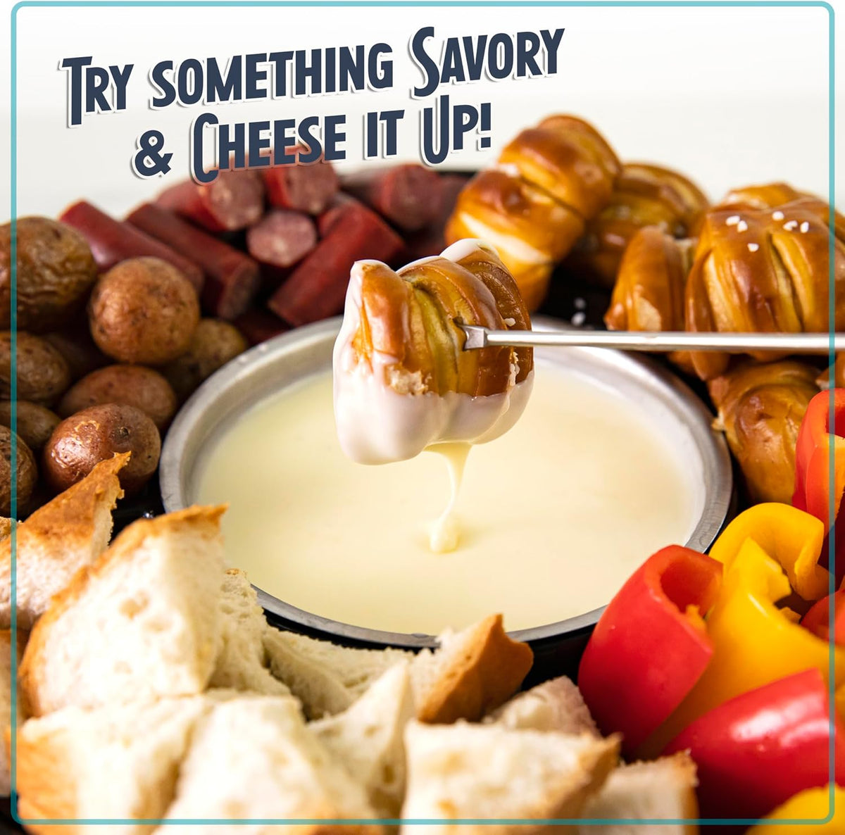 Nostalgia Electric Fondue Party Set – 10 oz Melting Pot, 4 Roasting Forks, & Detachable Serving Tray – Melted Cheese, Chocolate, or Dessert – Perfect for Gifts, Parties, Date Night – Black