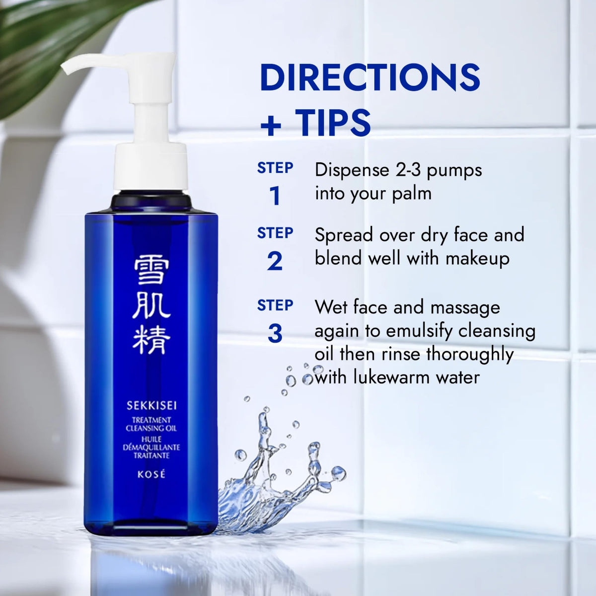 SEKKISEI Treatment Cleansing Oil, Face Cleanser & Makeup Remover, 10.1 oz