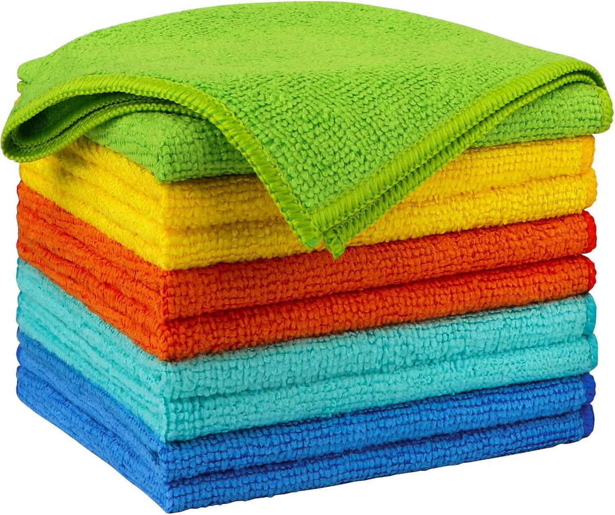 AIDEA Microfiber Cleaning Cloth 10PK, Micro Fiber Cloth for Cleaning Cars, Premium All Purpose Car Towels, Dusting Cloth Cleaning Rags SUVs, House, Kitchen, Window, Workshops, 12"×12"