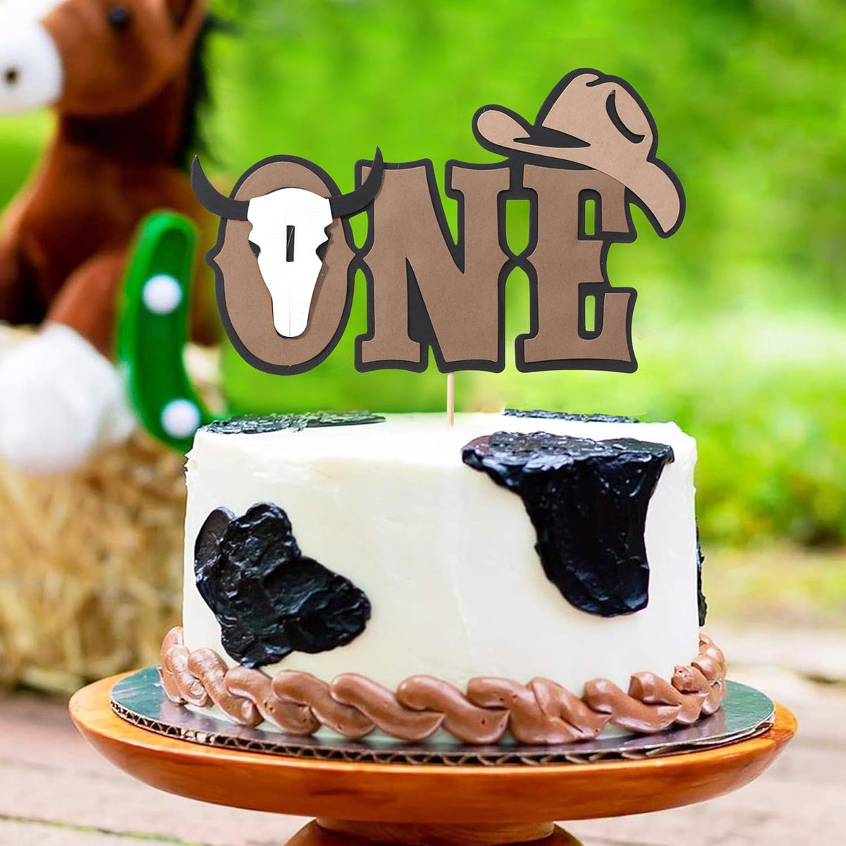 My First Rodeo Cake Topper - Cowboy One Birthday Party Decorations,Western 1st Cake Decoration,Cowboy One Cake Topper,My First Rodeo Photo Prop Cake Smash