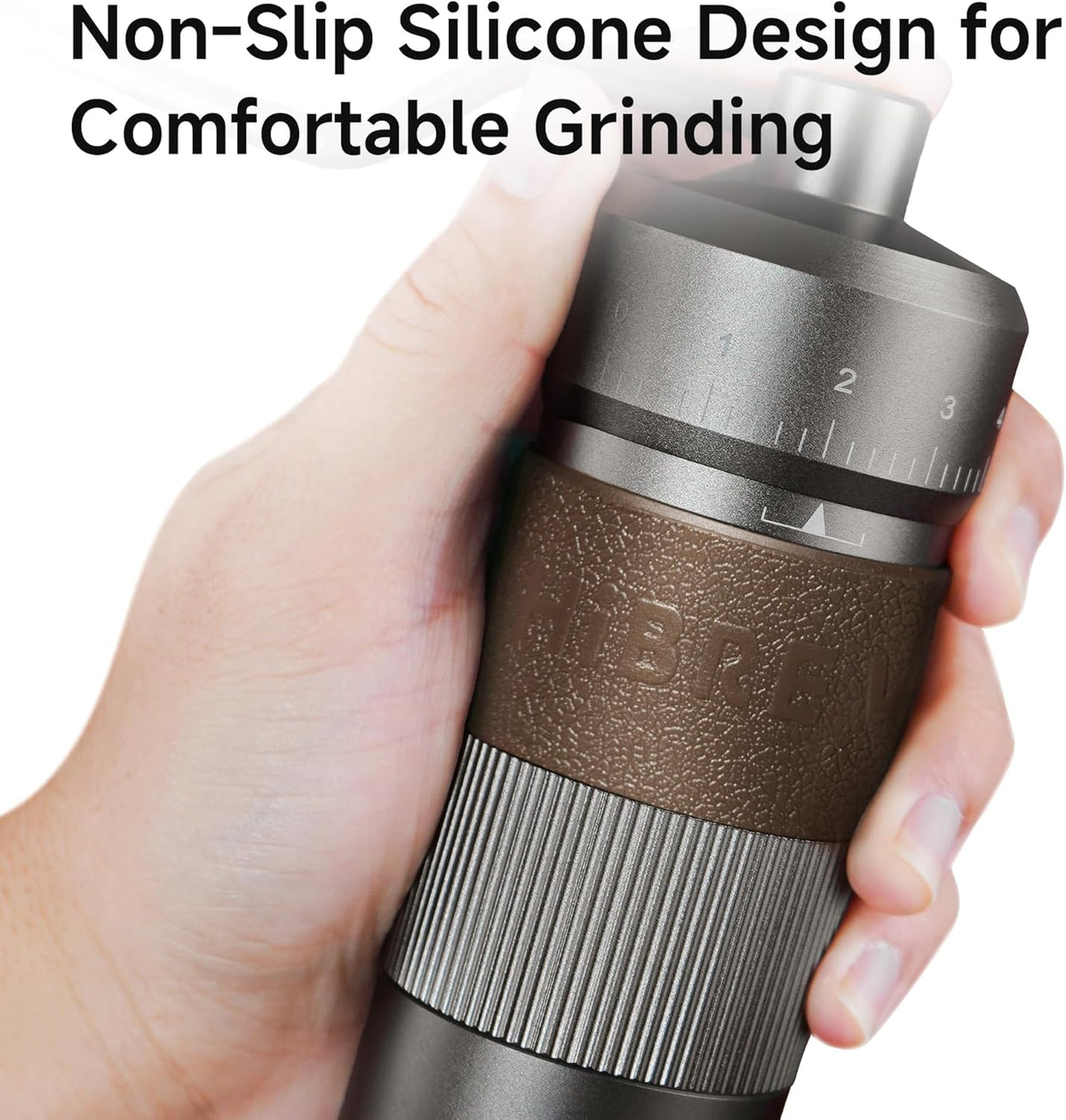 HiBREW G4B Manual Coffee Grinder with External Adjustable Dial - Aluminum Conical Burr Mill, Numerical Settings & Travel Case, Coarse to Fine Grind for Espresso Pour Over Moka Pots. 22g Capacity