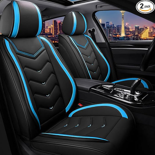 CTDS Car Seat Covers for Honda Civic 2000-2026, Stylish Sport Seat Cover, Premium Nappa Leather Car Seat Cover. Automobile Seat Covers Sets.(Standard 2 Seats/Black Blue)