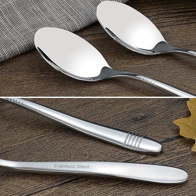 Begale 12-Piece Stainless Steel Dessert Spoons, Small Spoon