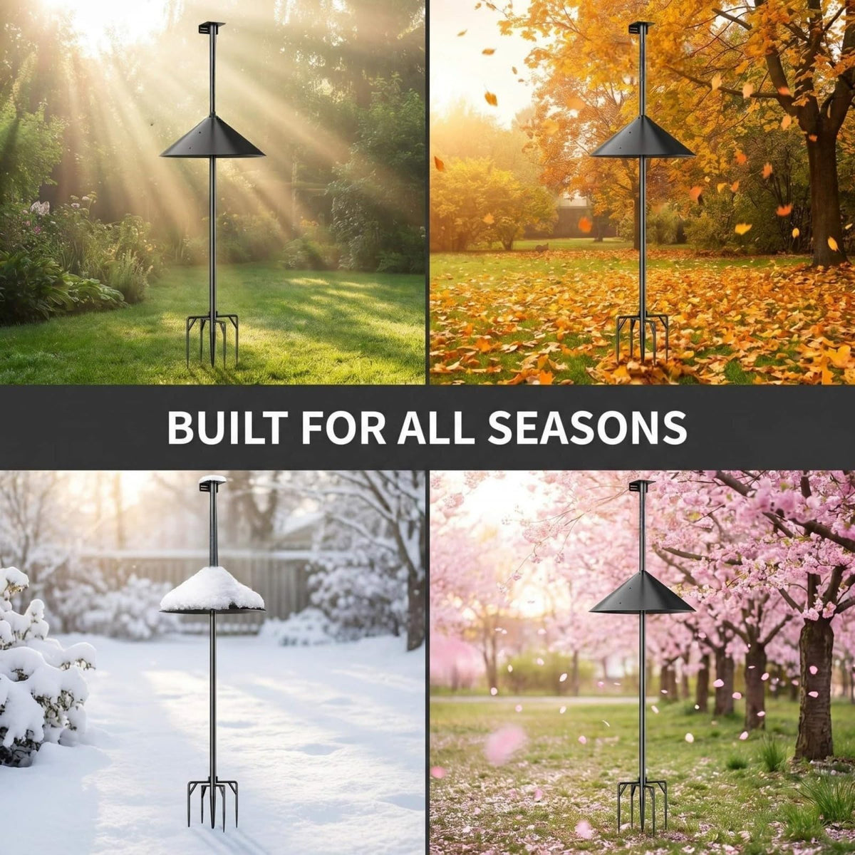 NSYOOMH Dia 1 Inch Bird Feeder Pole with 19" Proof Squirrel Baffle
