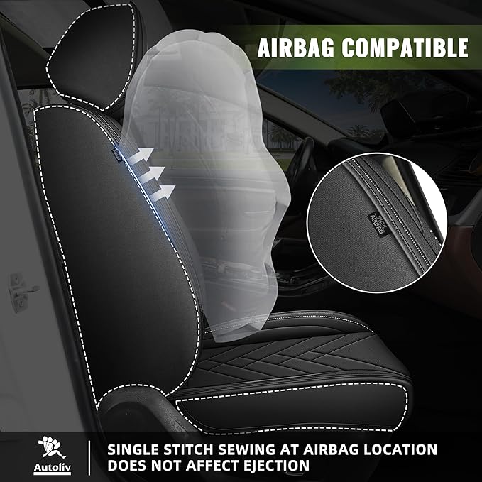 AOMSAZTO Car Seat Covers Full Set Fit for Nissan Rogue Sport 2017-2022 Waterproof Faux Leather Car Seat Cushions Automotive 5 Seat Covers Set（Black）