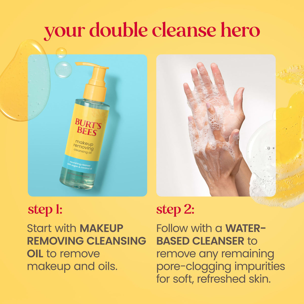 Burt's Bees Makeup Removing Cleansing Oil; Normal and Dry Skin; Safe for Sensitive Skin; Coconut and Argan Oils; Does Not Clog Pores; Hydrates, Nourishes; Non Greasy; Convenient Pump;(1) 5 Fl. Oz.