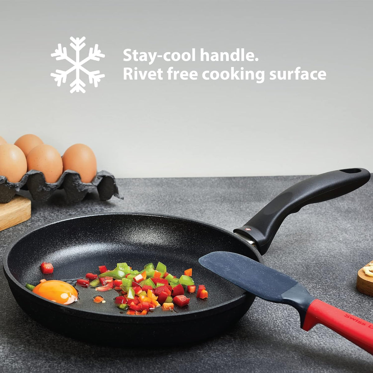 Swiss Diamond 3 Piece Induction Set: Fry Pan and Casserole HD Nonstick Diamond Coated Aluminum, Pot & Pan Set, Includes Lids, Dishwasher Safe and Oven Safe Pan Set, Grey