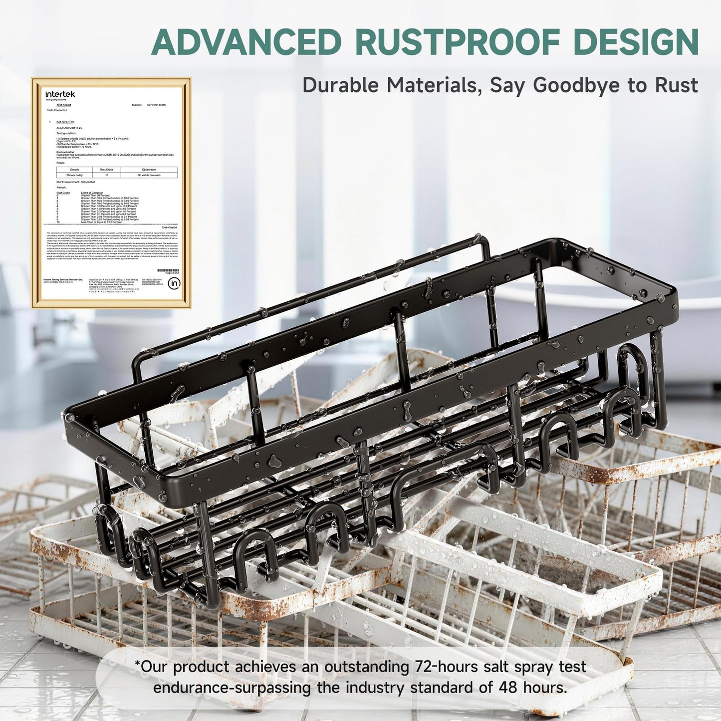 Veken Shower Caddy 6-Pack, Bathroom Organizers and Storage Shelves, Black
