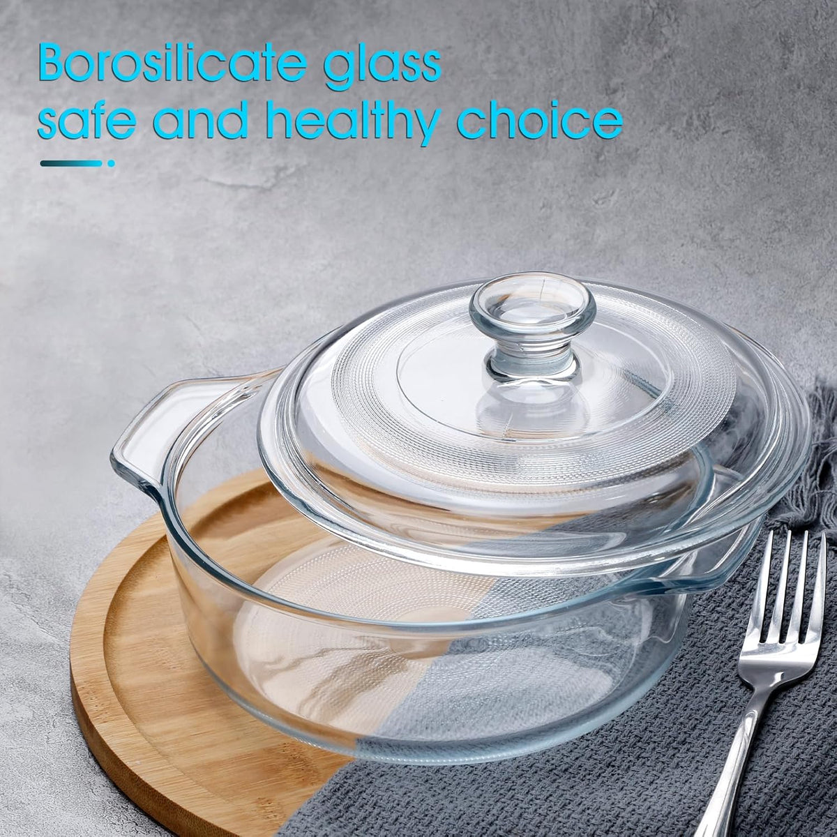 NUTRIUPS Mini Glass Casserole Dish with Lid Oven Safe Round Casserole Dish 6" Glass Baking Dish With Lid (25oz)